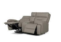HOLLYWOOD LEATHER - Media 2 Seater with Electric Recliners & Console HOLLYWOOD LEATHER