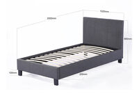 PAULA - Dark Grey Single Bed PAULA