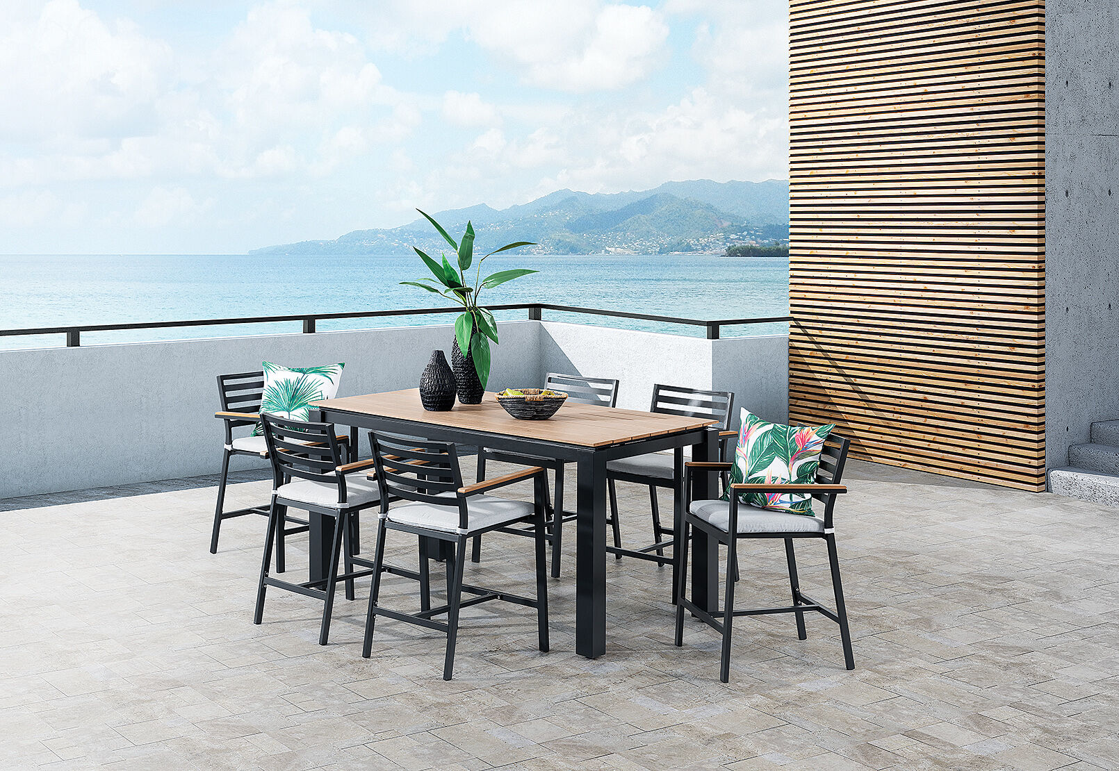 MORNINGTON - 7 Piece Outdoor Bar Setting. MORNINGTON