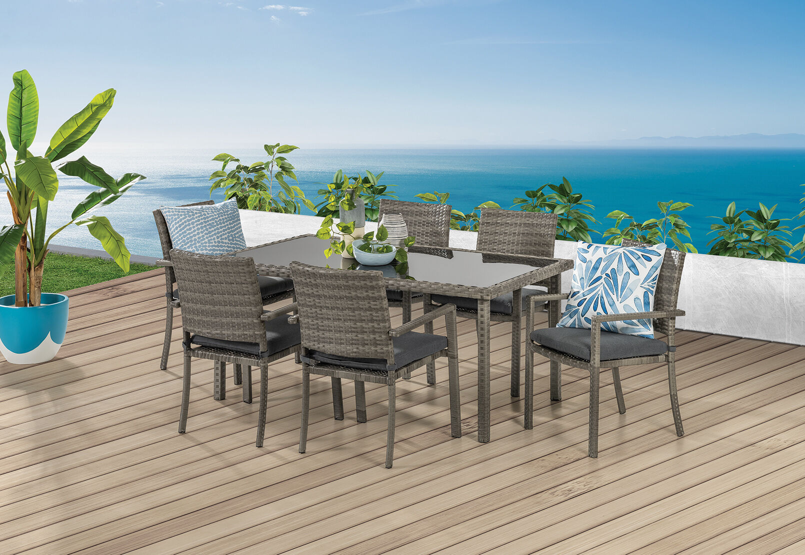 RIANA - 7 Piece Outdoor Dining Setting. RIANA