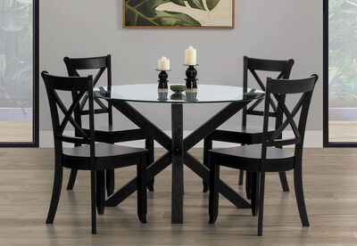PROMENADE - 1200 Round Glass Top Dining Table