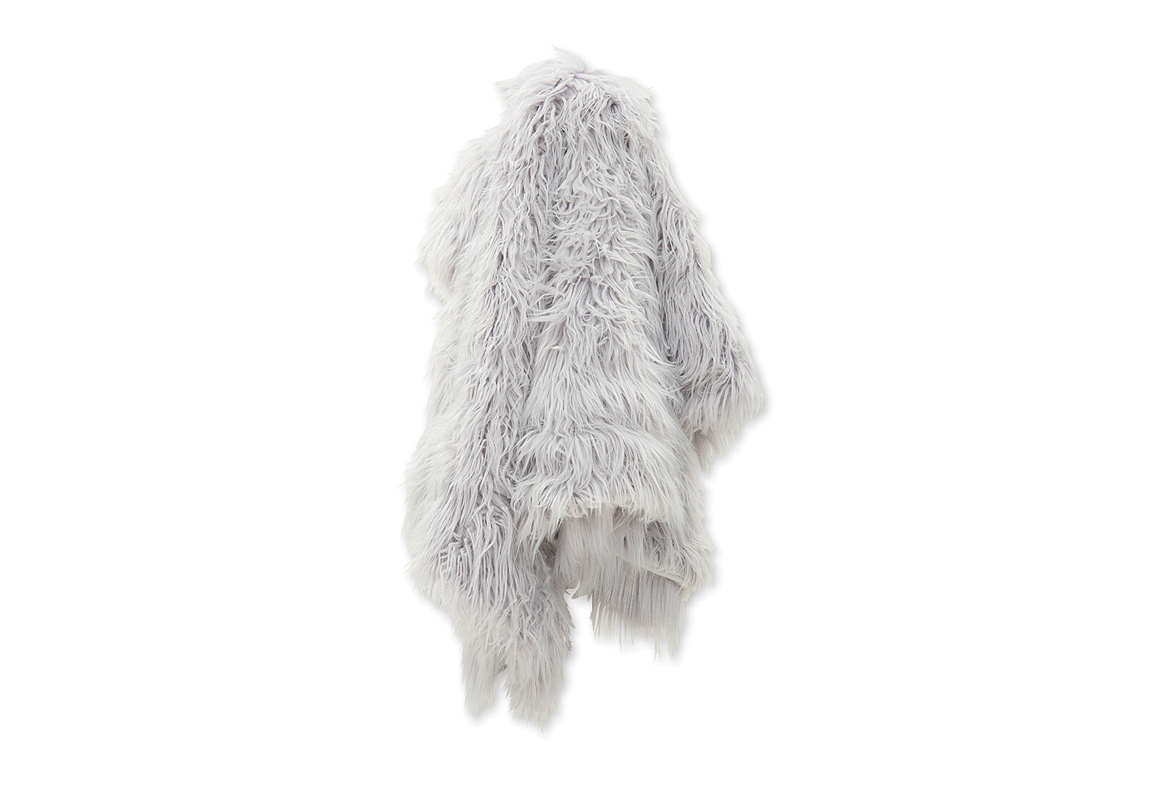 Silver Arctic Faux Fur Throw Rug Long Pile Amart Furniture