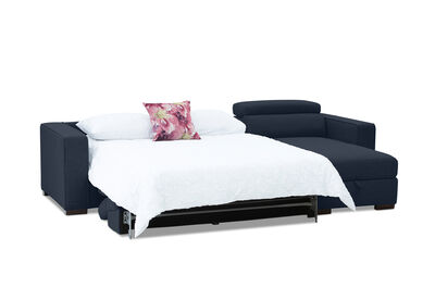 ANGUS - Fabric Right-Hand Facing 3 Seater Chaise with Sofa Bed