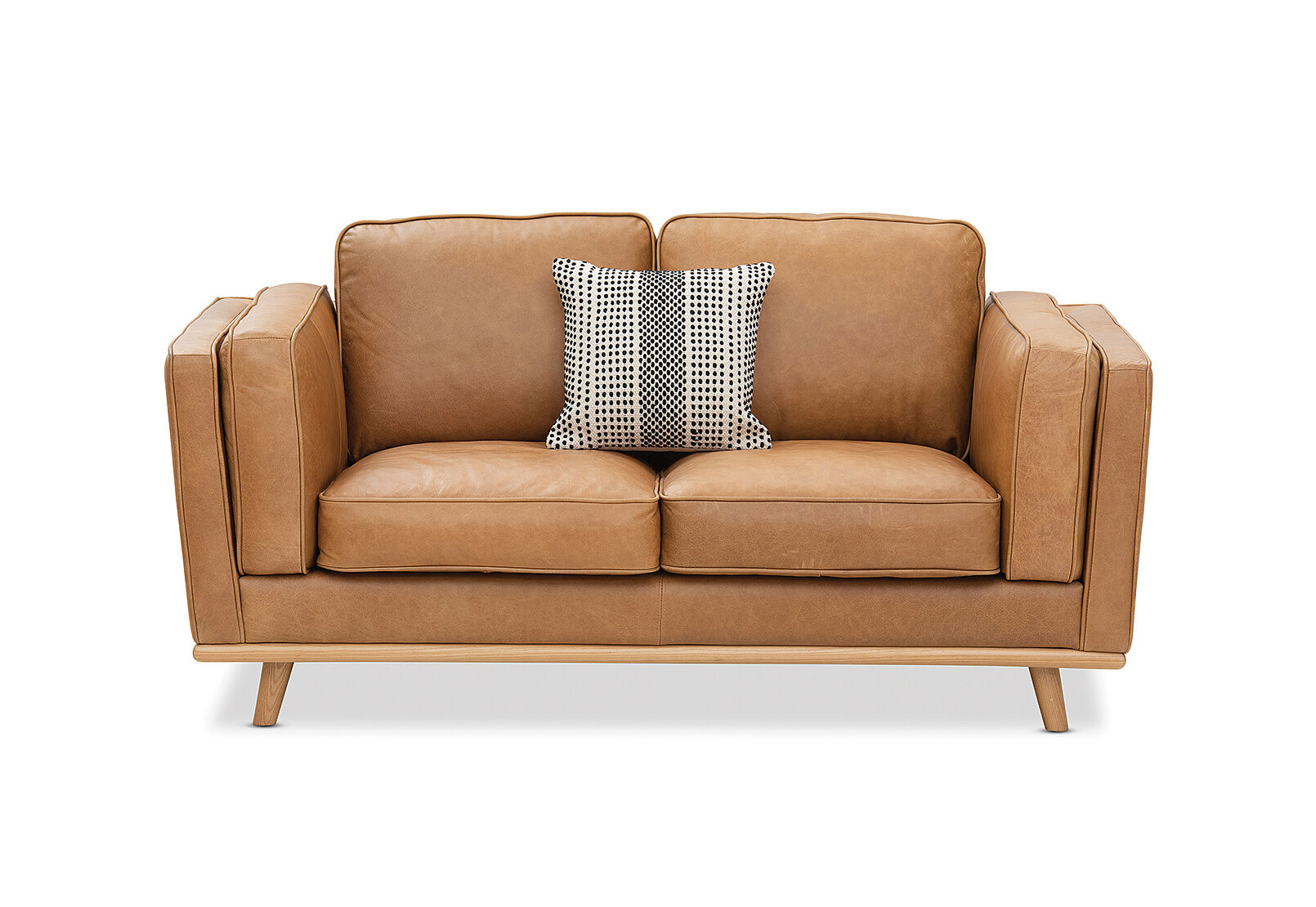 Tan leather 2 seater sofa clearance