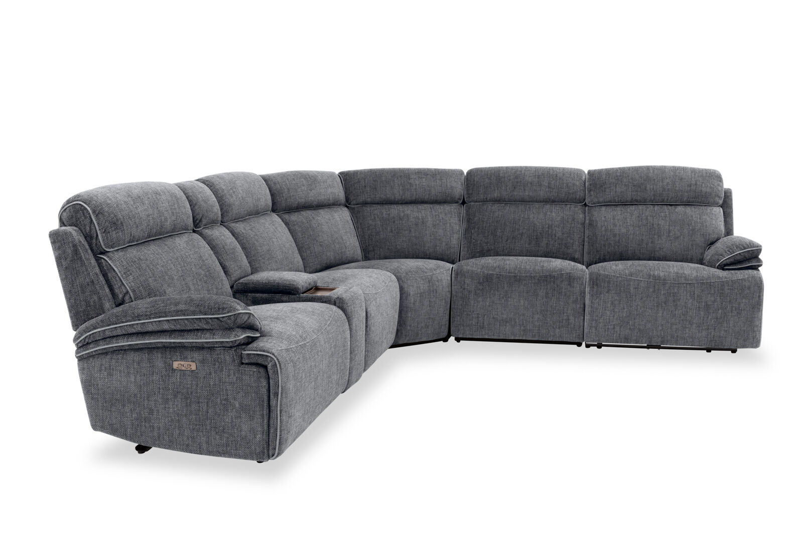SEYMOUR FABRIC - 5 Seater Corner Lounge with LHF Console SEYMOUR FABRIC