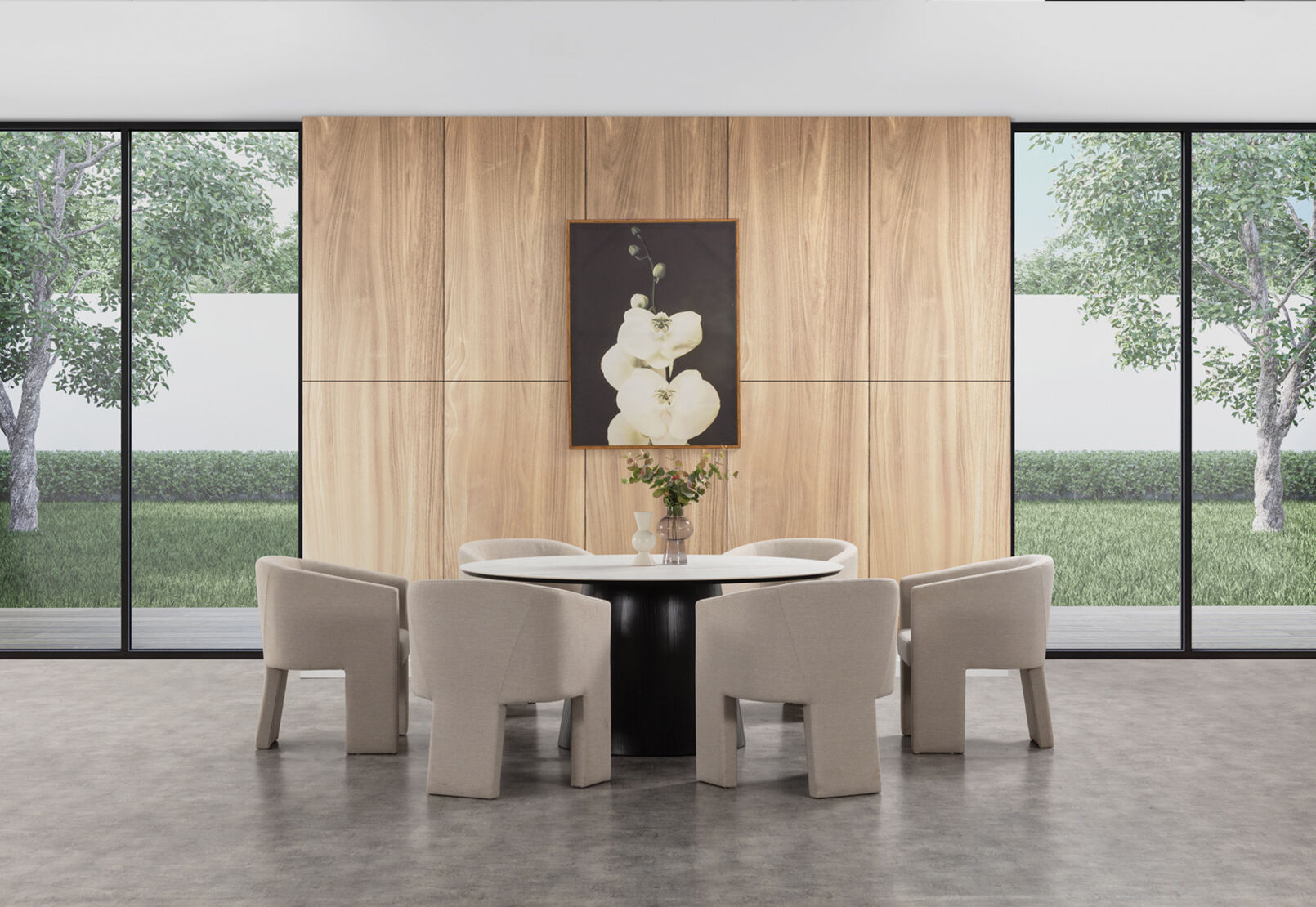 THANOS - 7 Piece Ceramic Top Dining Suite with Alicante Dining Chairs THANOS