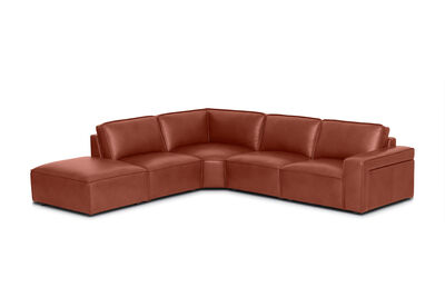 BARTELLE LEATHER - 5 Piece LHF Corner Chaise