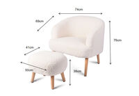 ALBA - Accent Chair with Stool ALBA