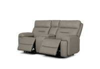 HOLLYWOOD LEATHER - Media 2 Seater with Electric Recliners & Console HOLLYWOOD LEATHER