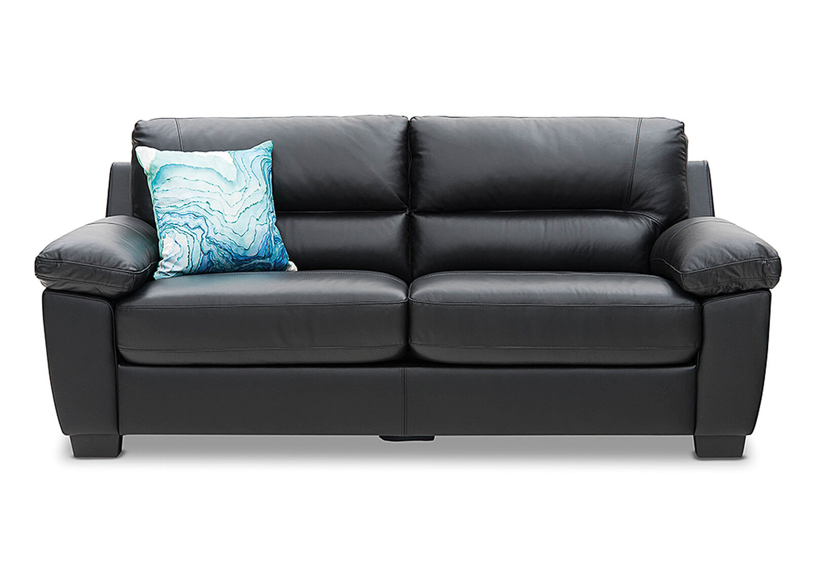 BLACK COLIN Leather Sofa Bed | Amart Furniture