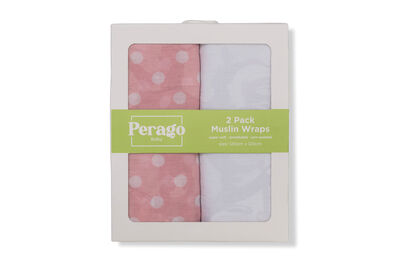 PERAGO BABY - Polka Dot 2pack Muslin Wrap