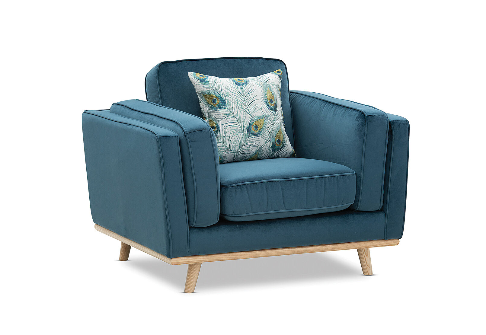 Navy Blue Loras Velvet Fabric Accent Chair Amart Furniture Therefore, when picking an acccent chair to complement your sofa, have fun with it! aud