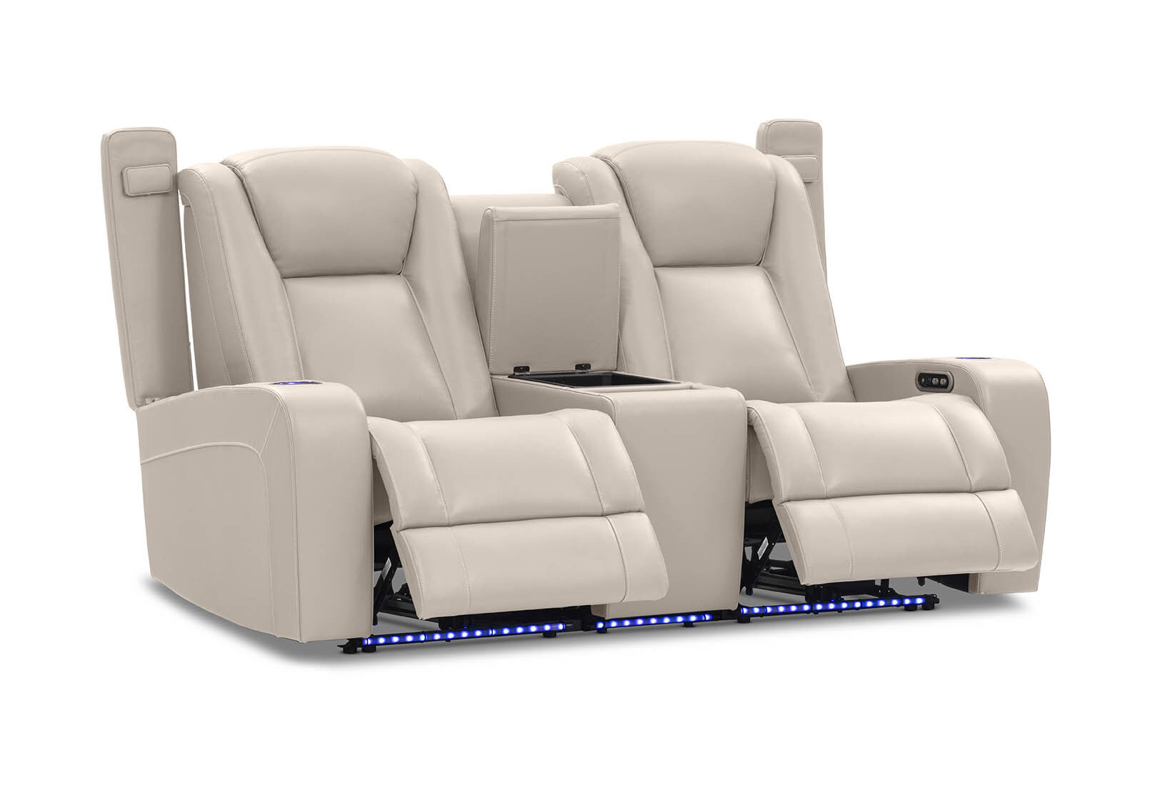 SENTINAL MK2 LEATHER - 2 Seater with 2 Electric Recliners and Console SENTINAL MK2 LEATHER