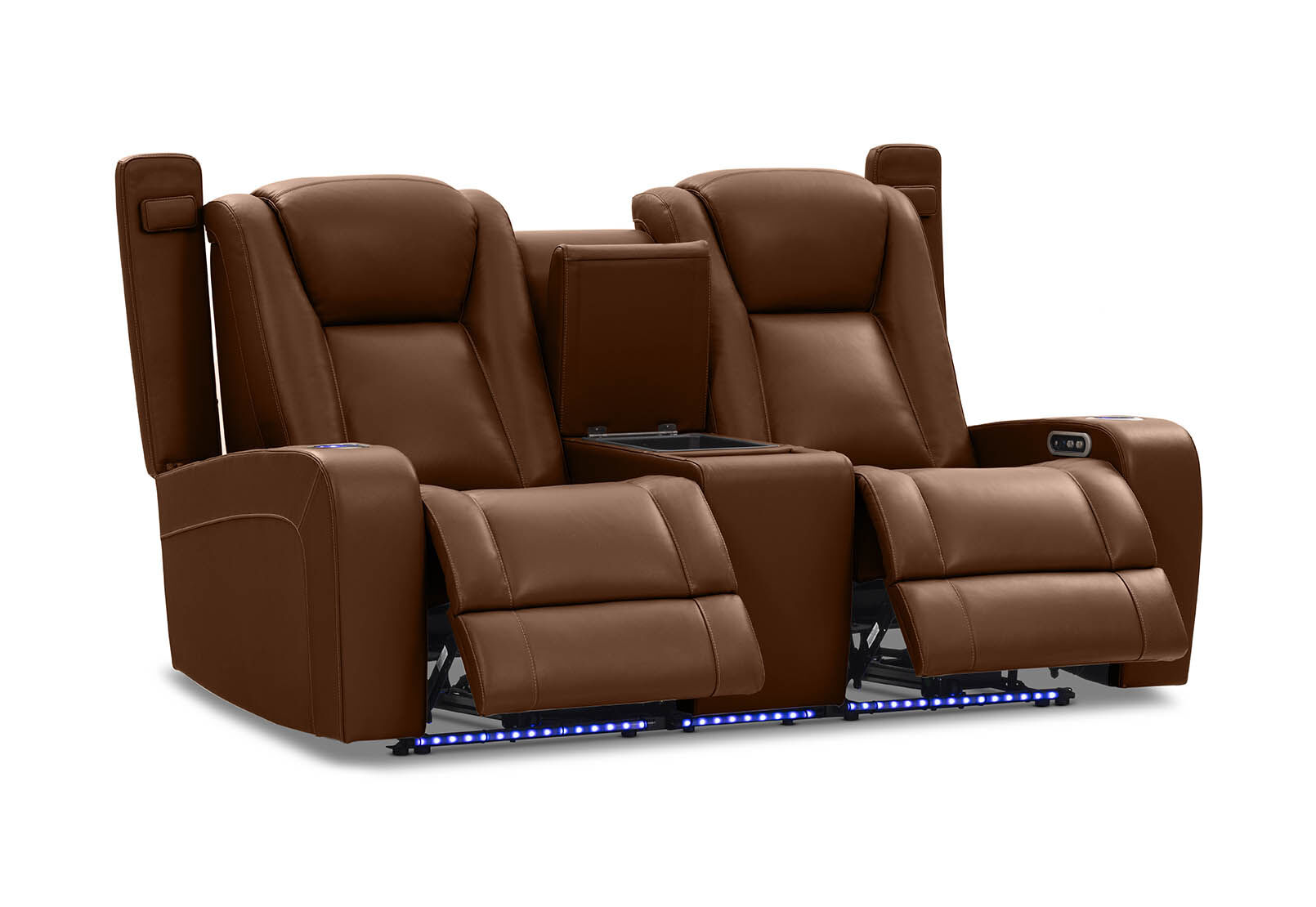 SENTINAL MK2 LEATHER - 2 Seater with 2 Electric Recliners and Console SENTINAL MK2 LEATHER