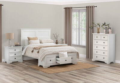 CHANELLE - 4 Piece Queen Tall Chest Bedroom Suite