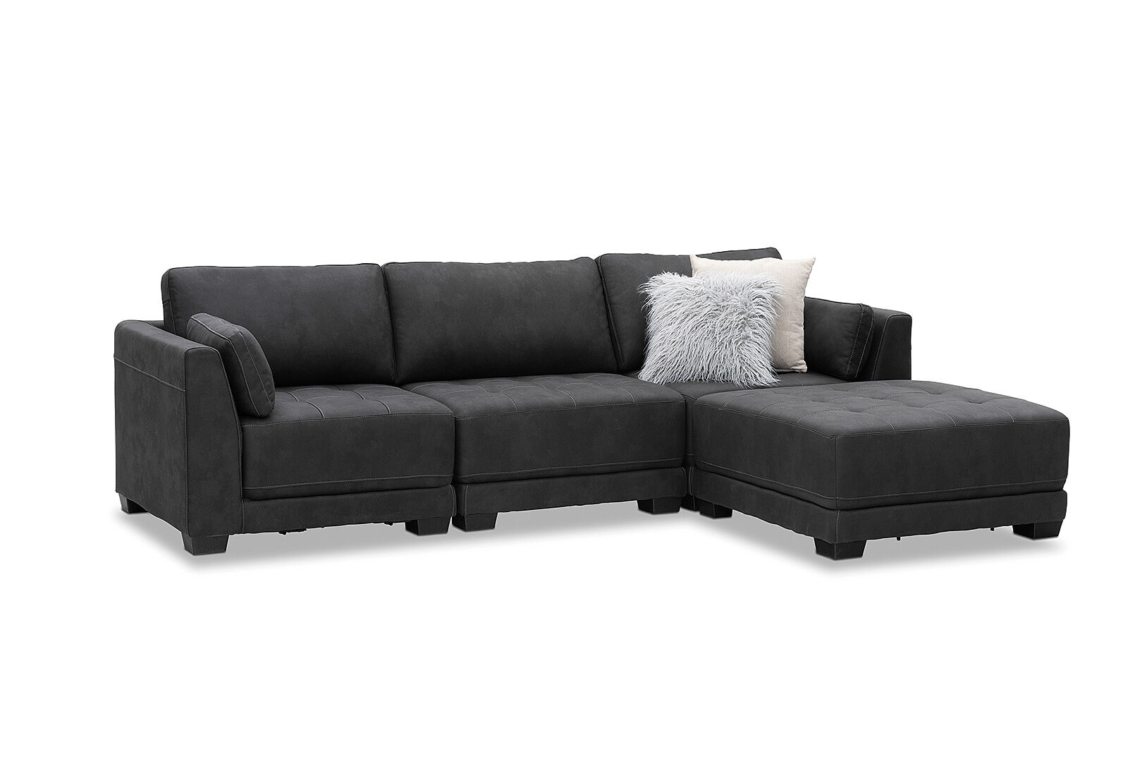 BLACK ELEANOR Fabric 4 Piece Lounge Setting