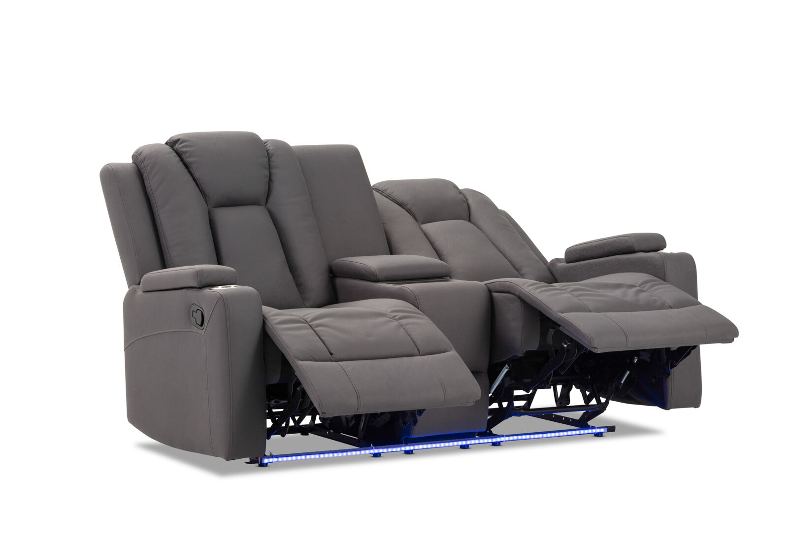 TRAVIS FABRIC - 2 Seater with Recliners and Console TRAVIS FABRIC