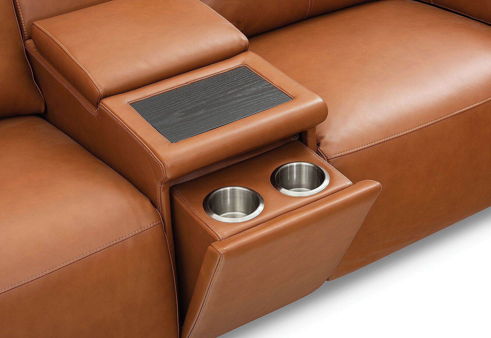 ARISTOTLE - Leather 2 Seater Sofa with Console and 2 Inbuilt Electric Recliners ARISTOTLE