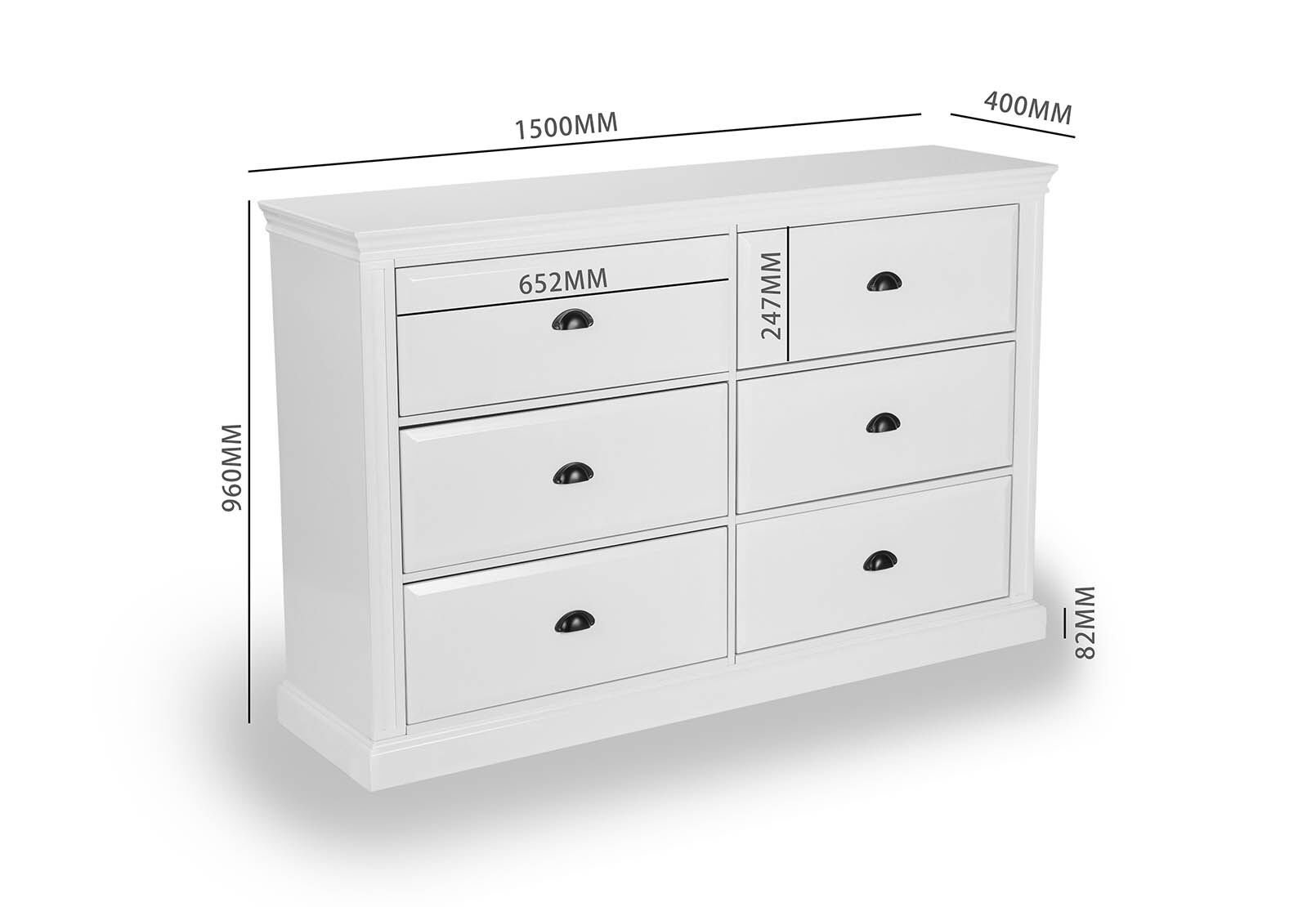 WHITE OLD GREENWICH 6 Drawer Dresser