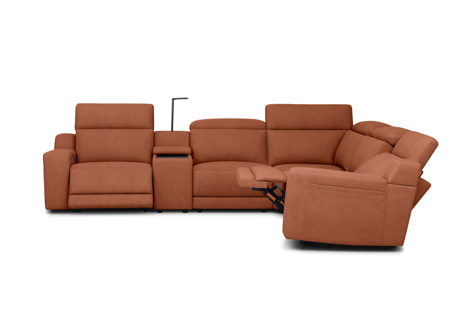 VANTRO FABRIC - Corner Lounge with 2 Inbuilt Electric Recliners and Console VANTRO FABRIC