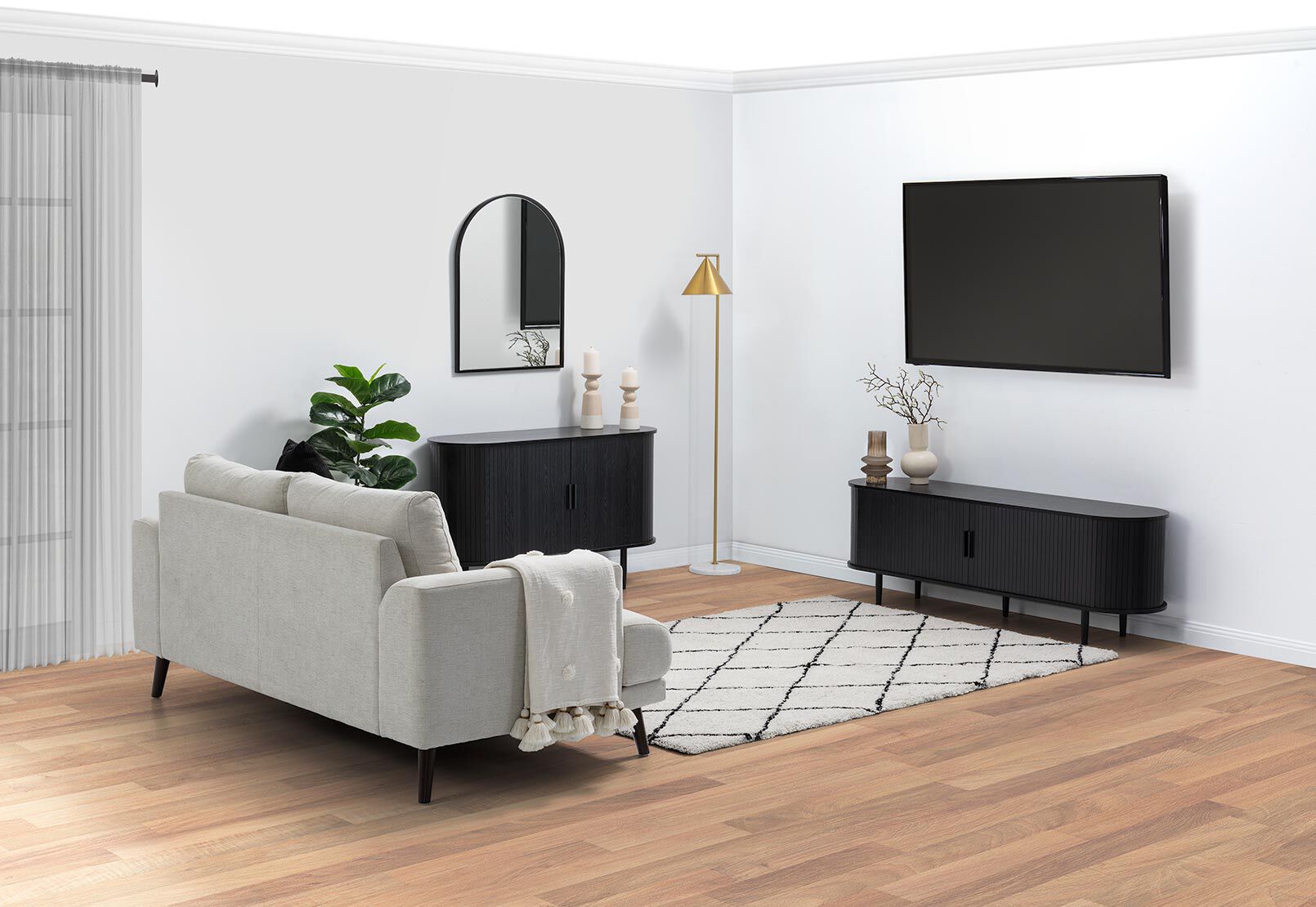 TANNER - 2 Door Black Entertainment Unit TANNER