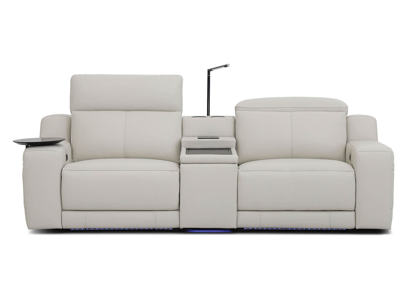 CASSIUS MK2 LEATHER - 2 Seater with Console and 2 Inbuilt Electric Recliners CASSIUS MK2 LEATHER