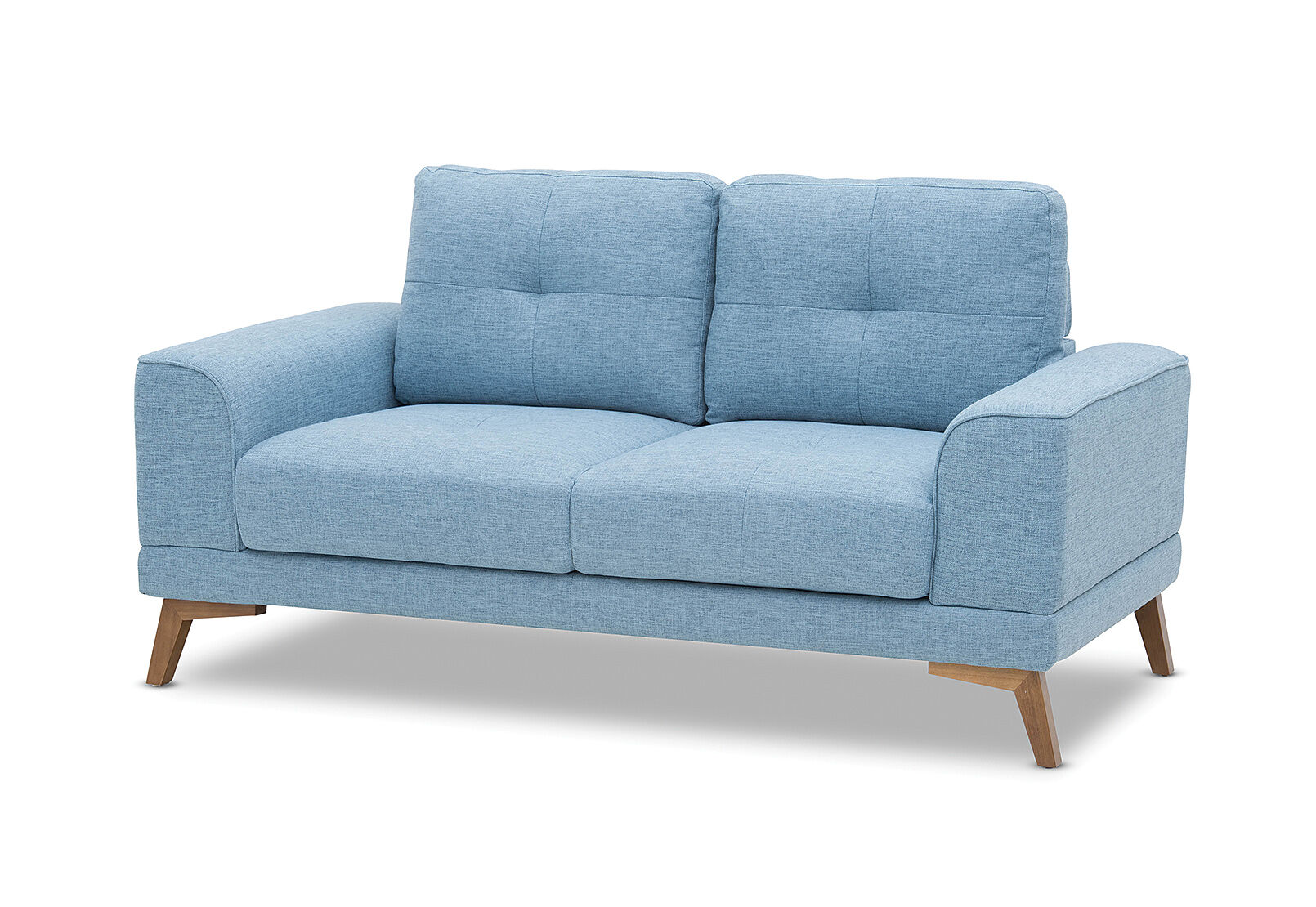 LIGHT BLUE ABBY Fabric 2 Seater Sofa Amart Furniture