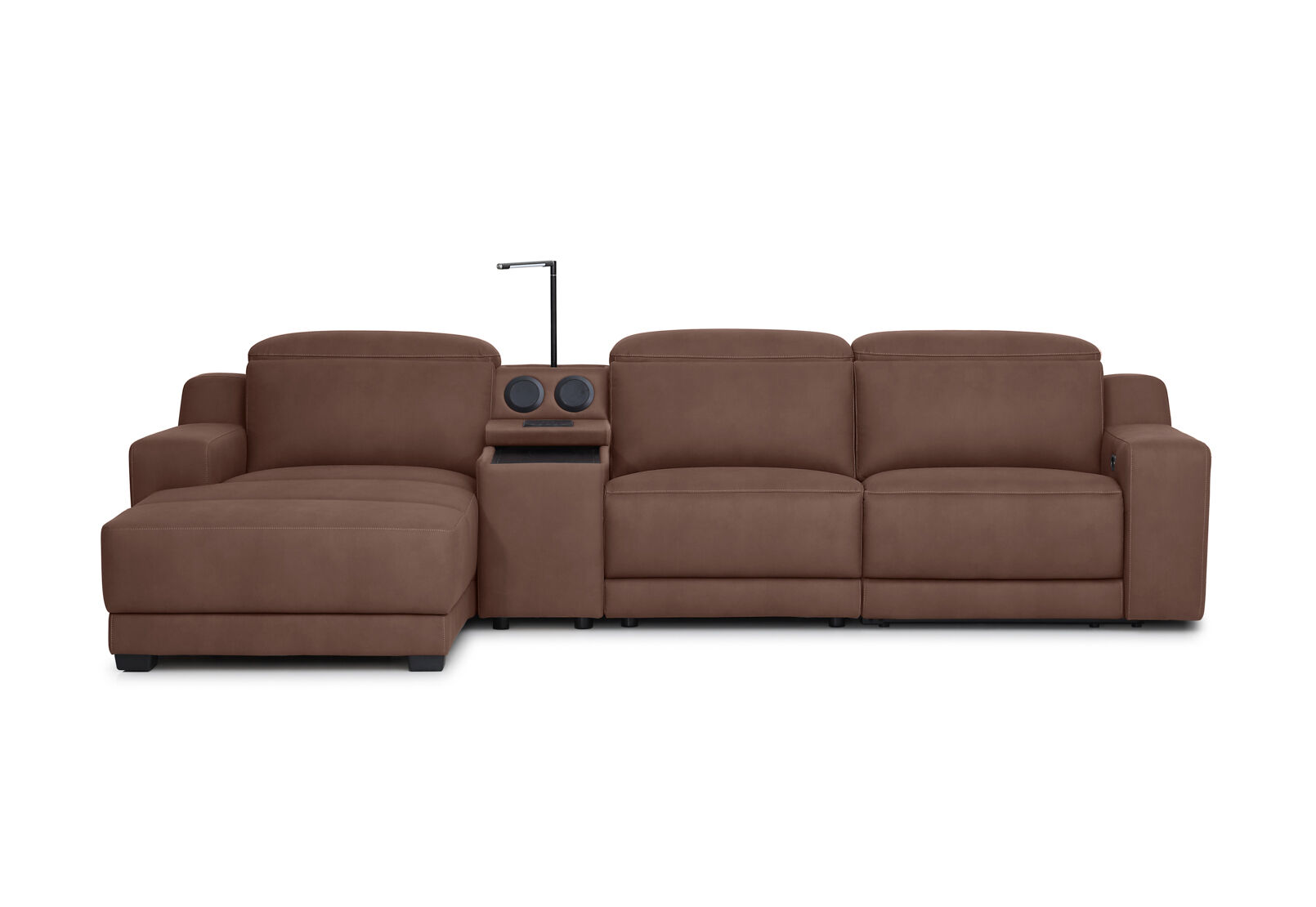 VANTRO FABRIC - 3 Seater LHF Chaise with Speaker Console and Inbuilt Electric Recliner VANTRO FABRIC