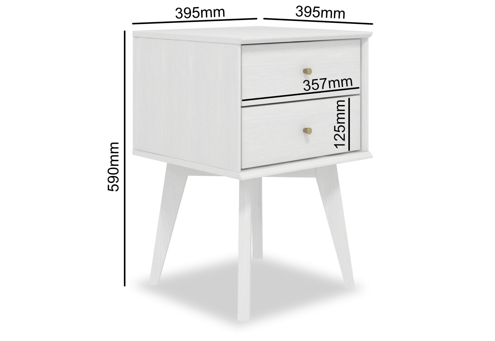 FIELDS - 2 Drawer Bedside Table FIELDS