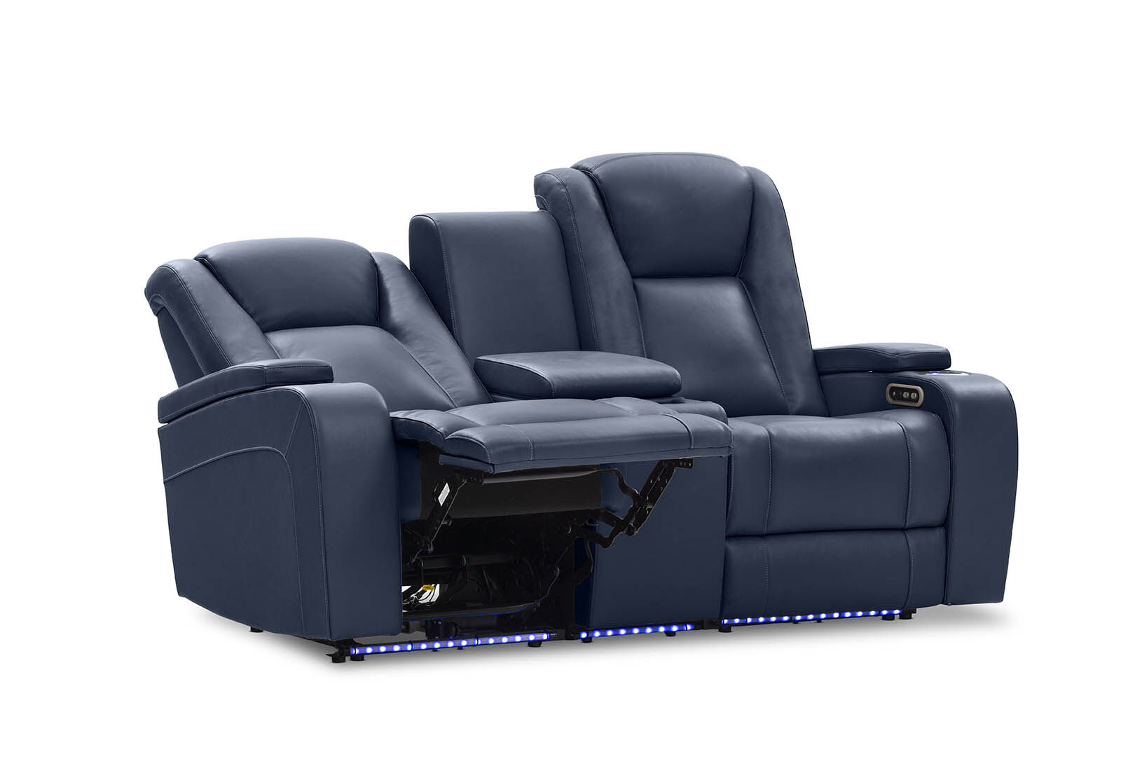 SENTINAL MK2 LEATHER - 2 Seater with 2 Electric Recliners and Console SENTINAL MK2 LEATHER