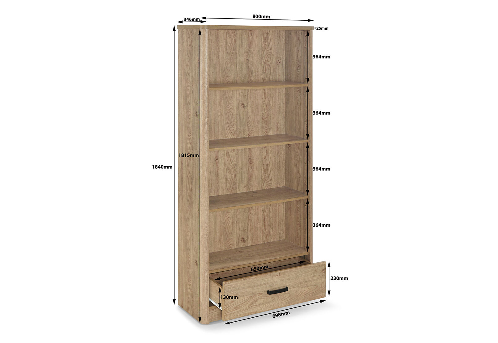 PROCTOR - 5 Tier Bookcase PROCTOR