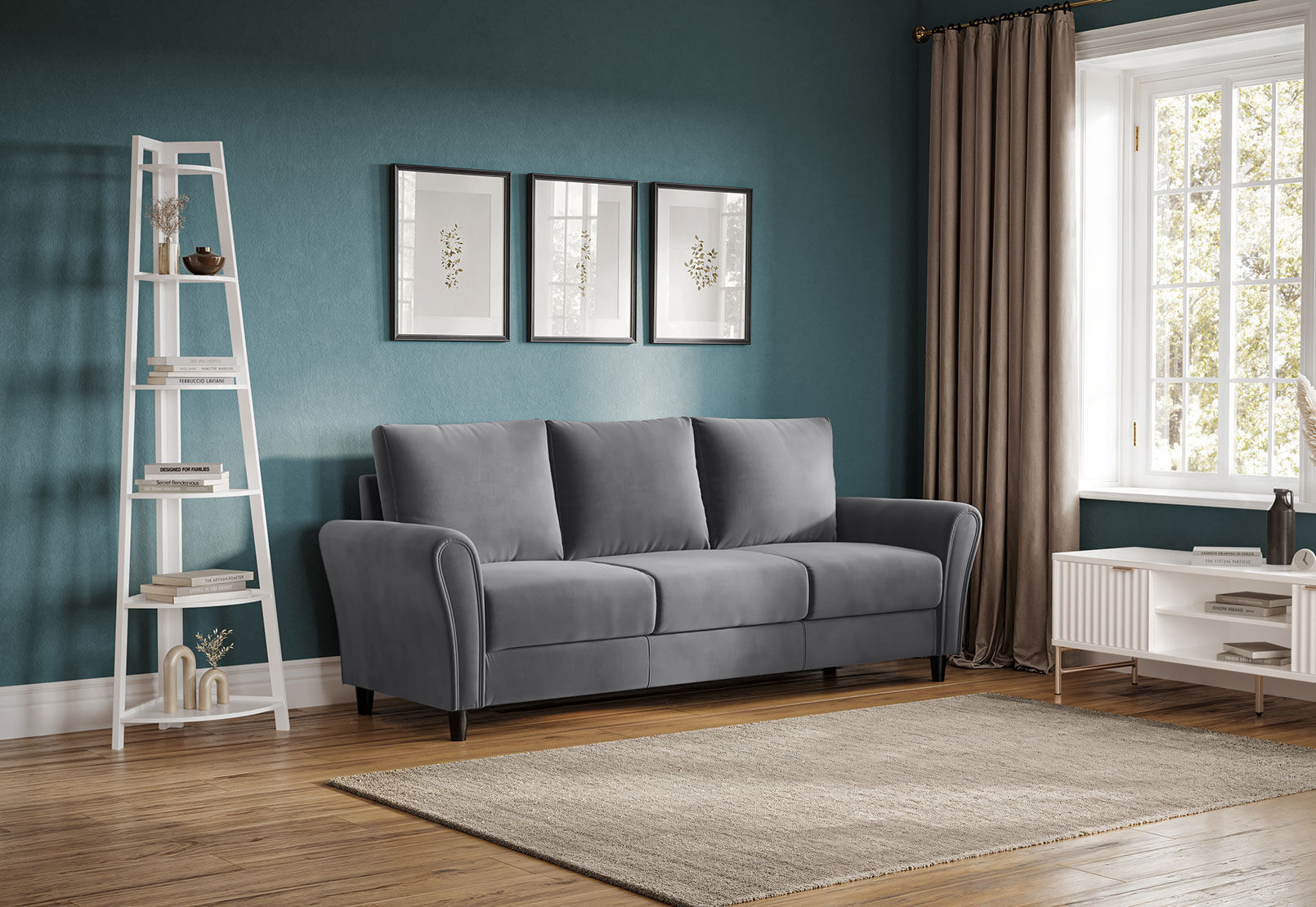 IBARRA - White Corner Bookshelf IBARRA