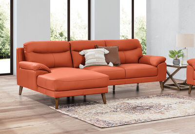 CASPIAN - Leather 3 Seat LHF Chaise