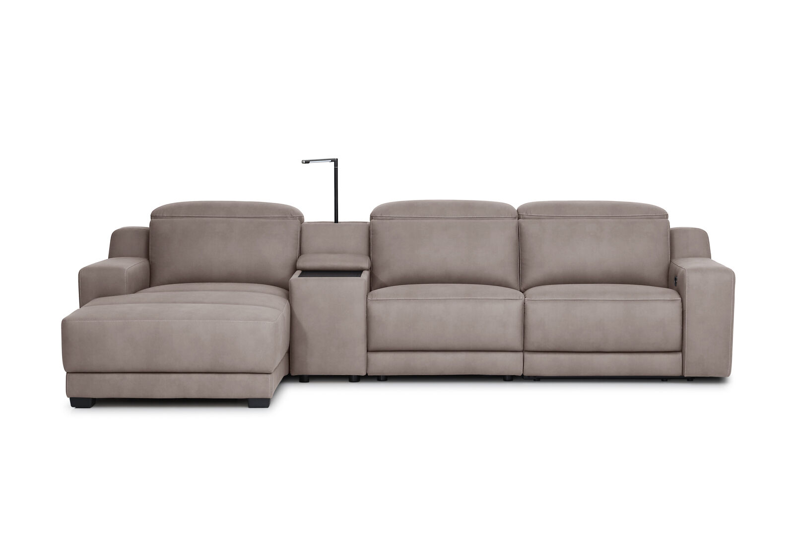 VANTRO FABRIC - 3 Seater LHF Chaise with Console and Inbuilt Electric Recliner VANTRO FABRIC
