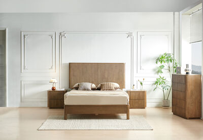 ADEONA - 4 Piece Queen Bed Tall Chest Suite