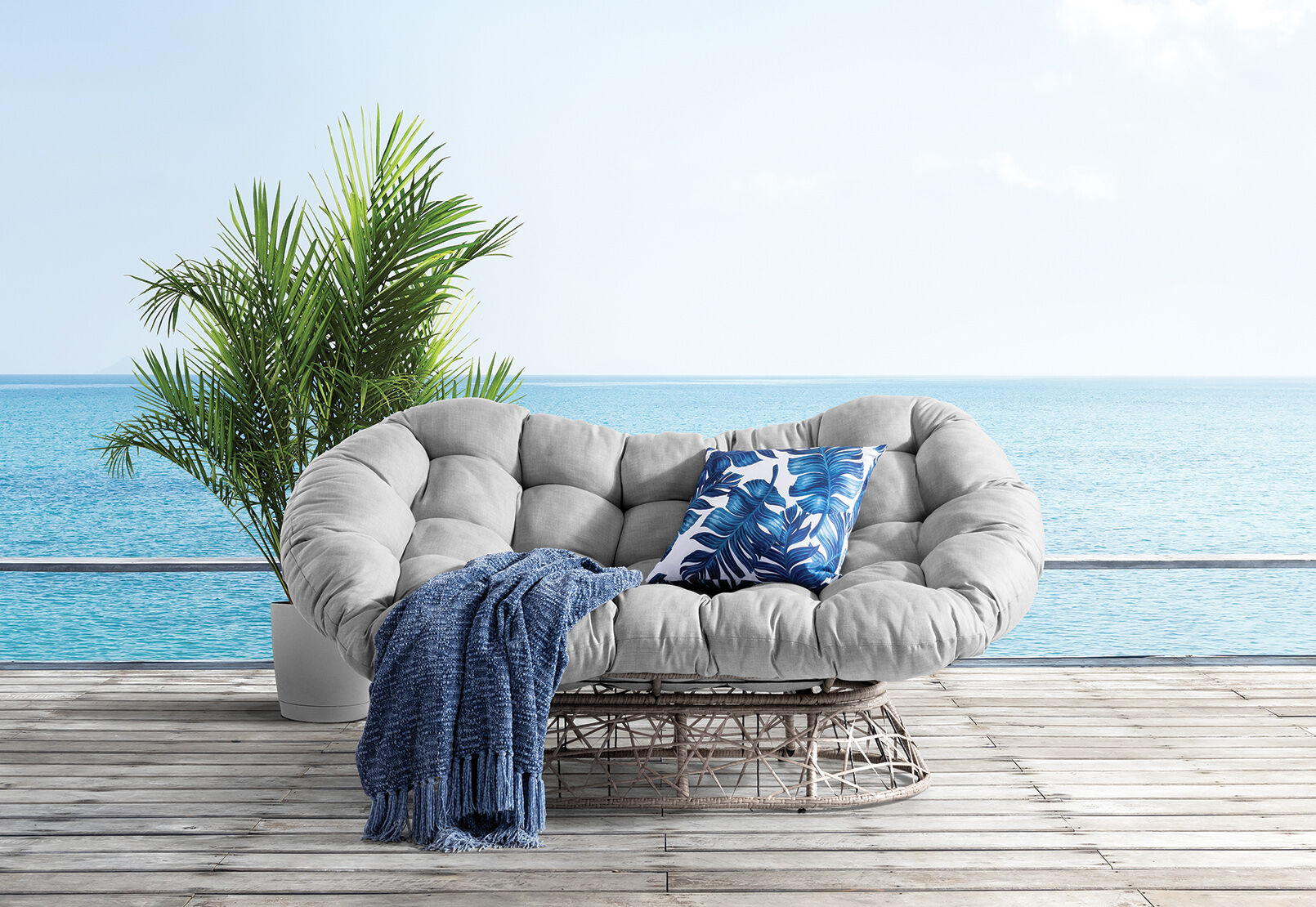 Grey Belmar Outdoor Lounge Chair Amart Furniture