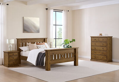 WILLOWBROOK - 4 Piece Queen Bed Tall Chest Suite