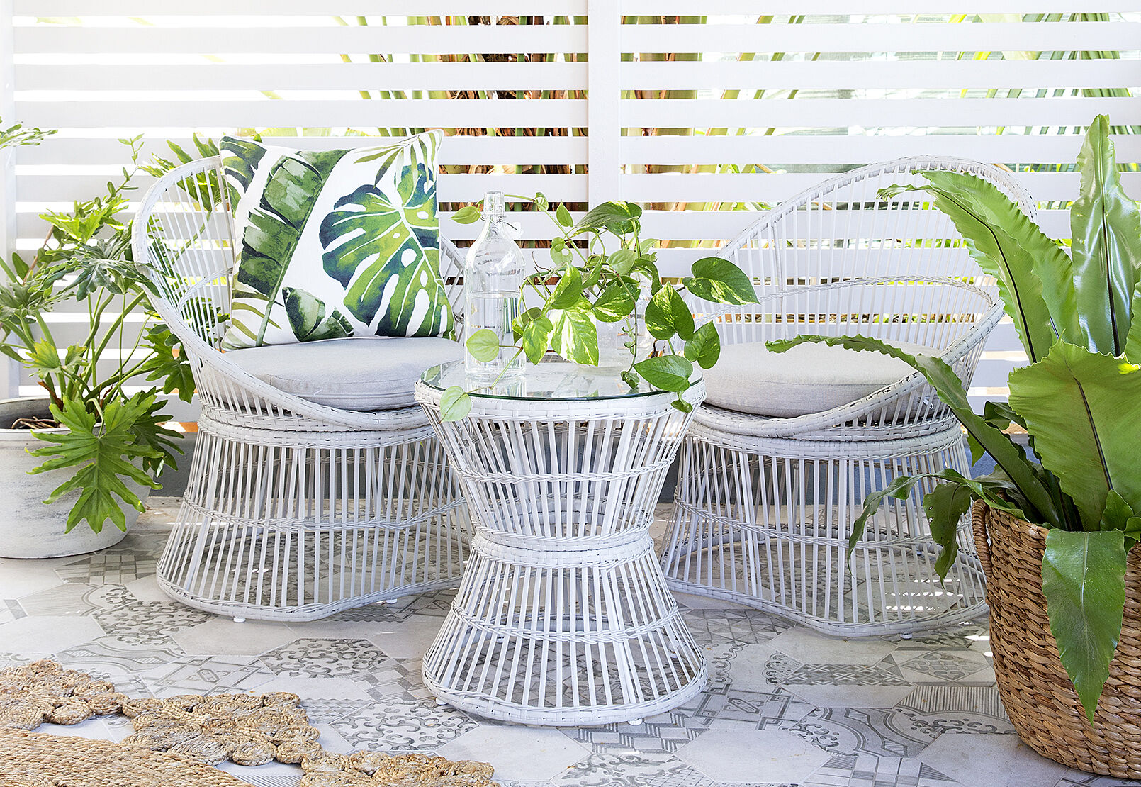 3 piece white outdoor setting online