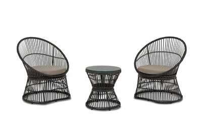 ORTIZ - Grey 3 Piece Outdoor Patio Set