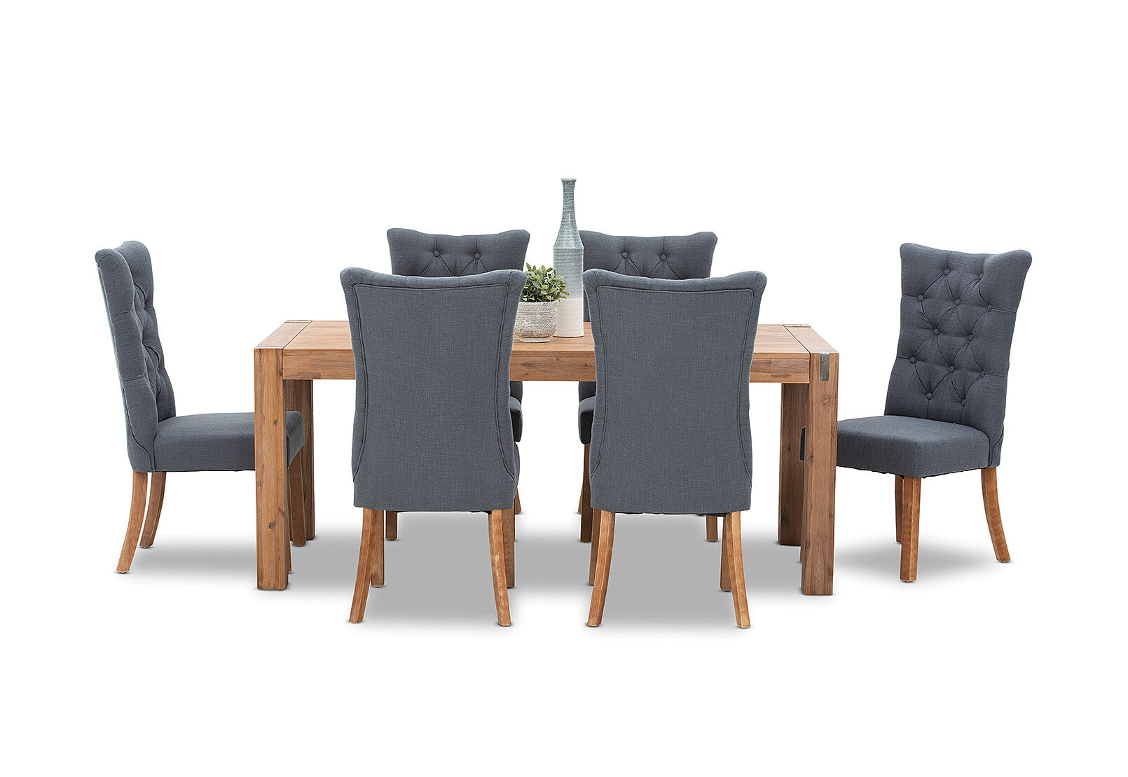 SILVERWOOD - 7 Piece Dining Suite with Nottingham Dining Chairs SILVERWOOD