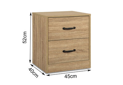 NIVA - 2 Drawer Bedside