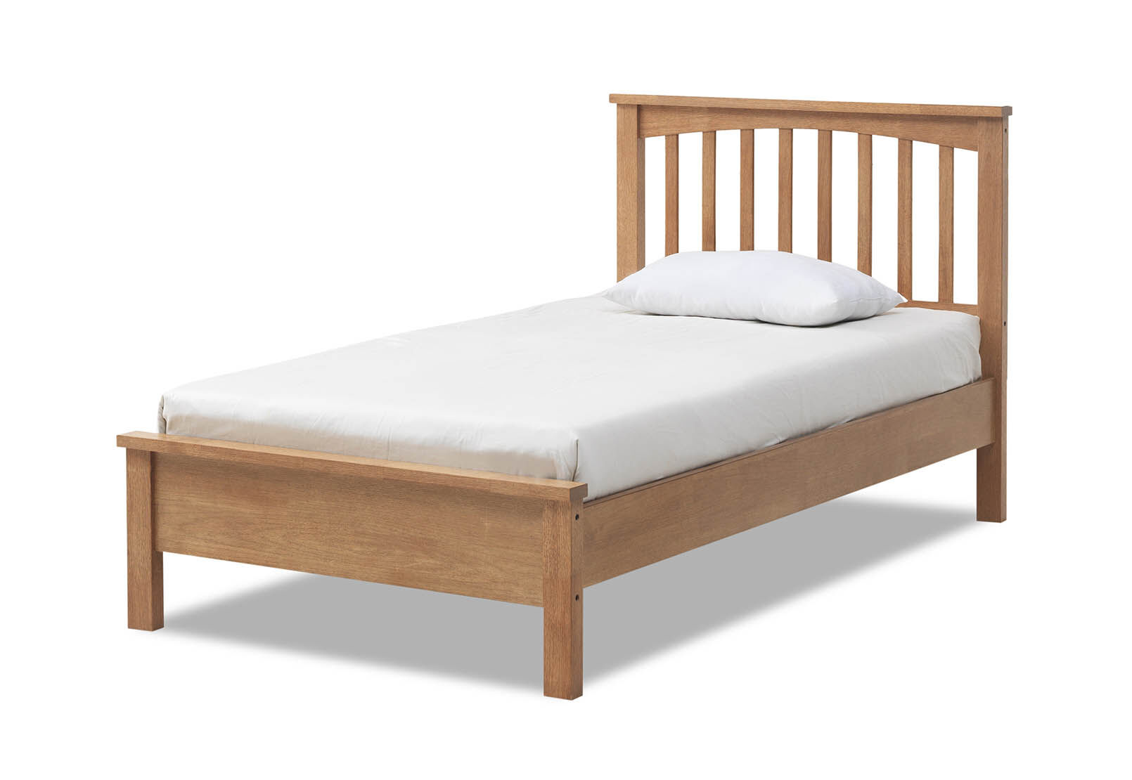 OAK Oakham Oak Coloured King Single Bed Amart Furniture