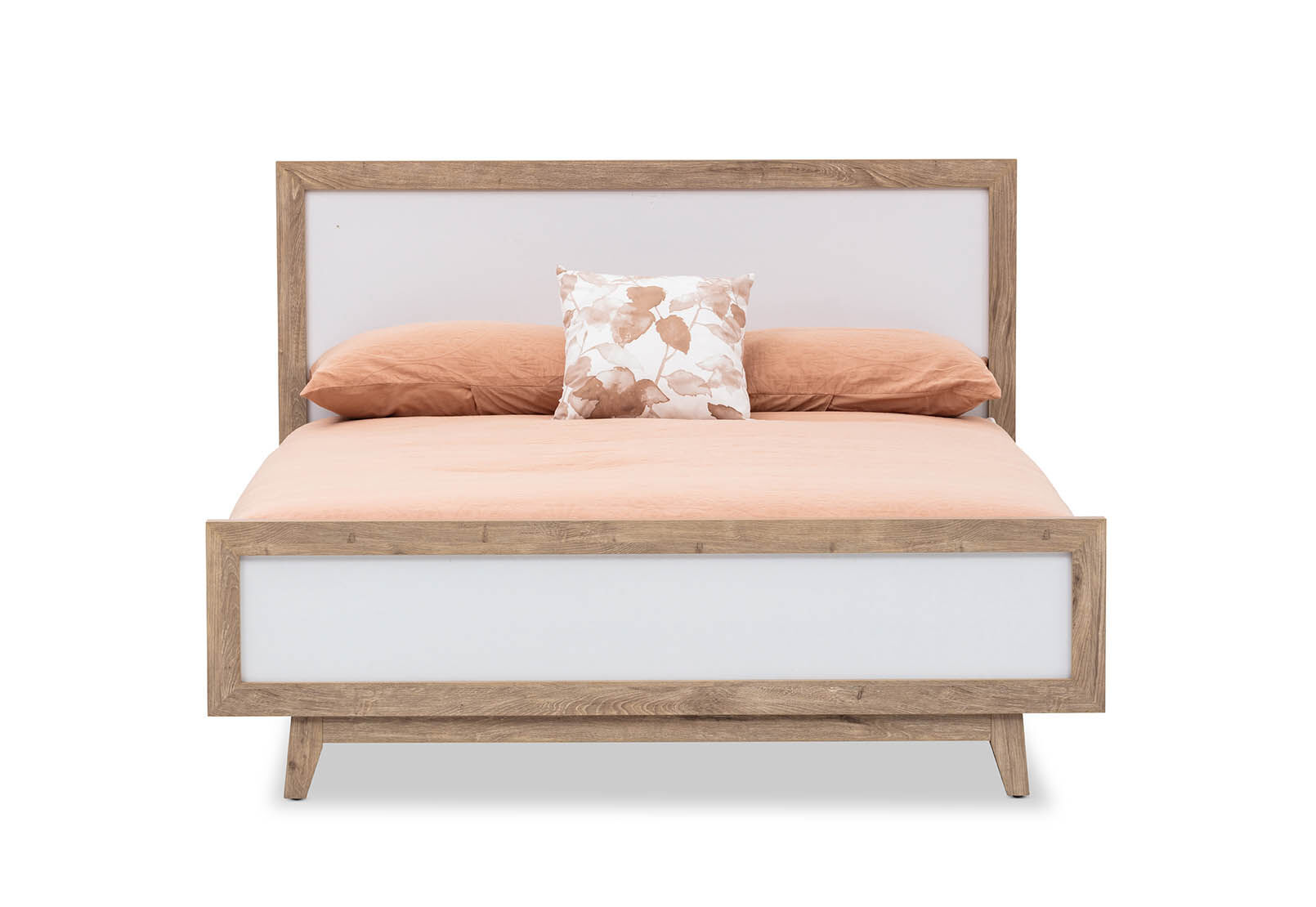 WHITE/NATURAL GETHIN Queen Bed Amart Furniture