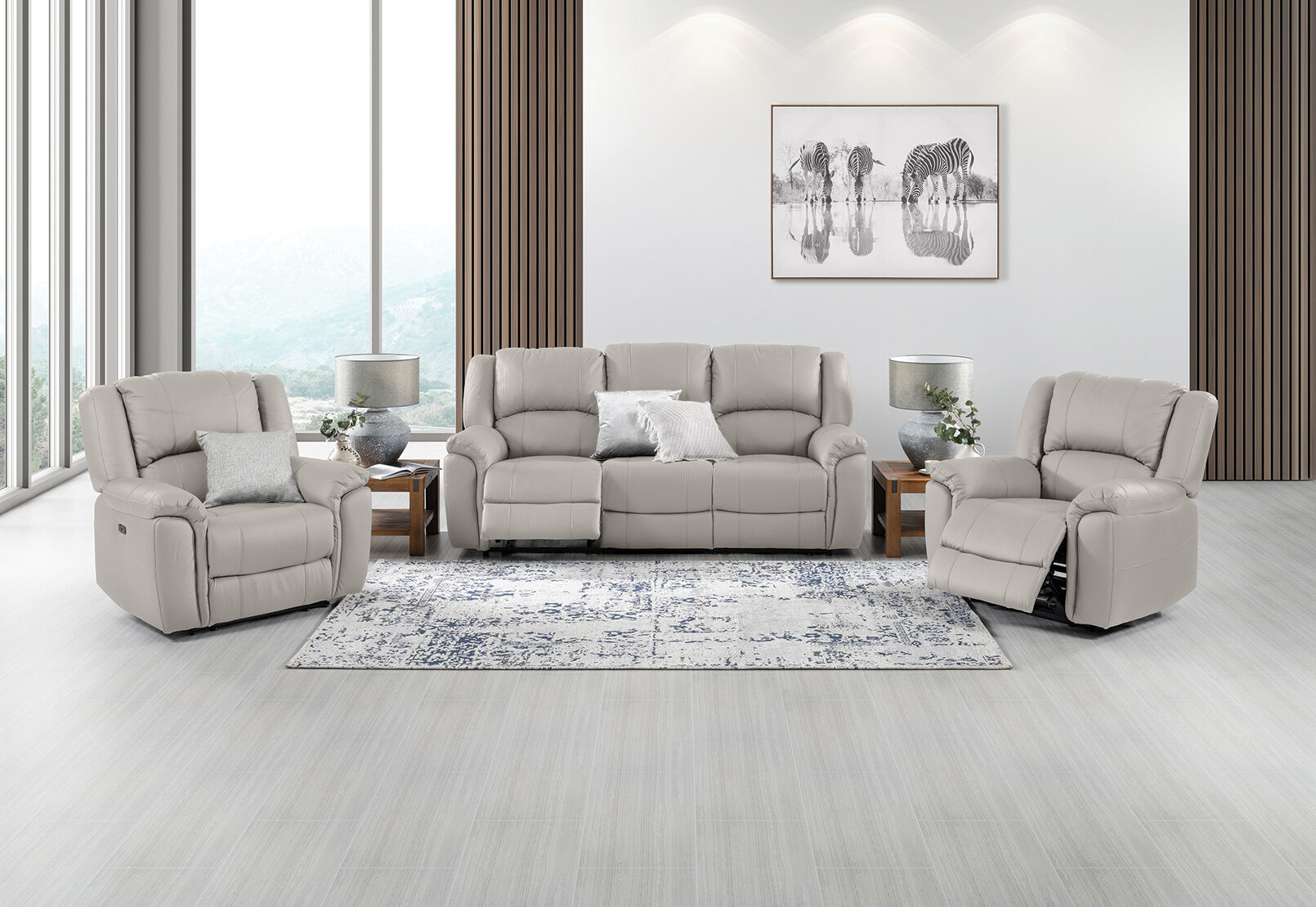 GEOFFREY - Leather 3 Piece Recliner Suite GEOFFREY