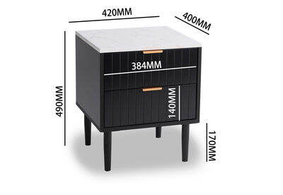 SHAW - 2 Drawer Bedside