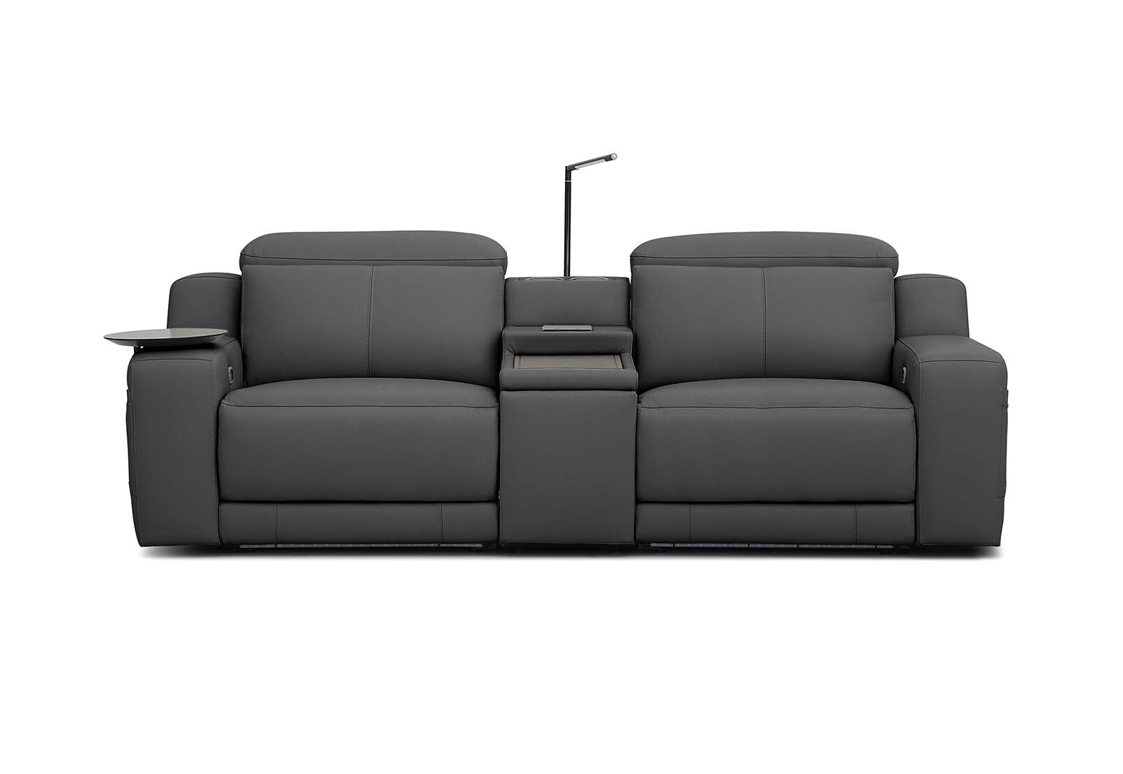 CASSIUS MK2 LEATHER - 2 Seater with Console and 2 Inbuilt Electric Recliners CASSIUS MK2 LEATHER