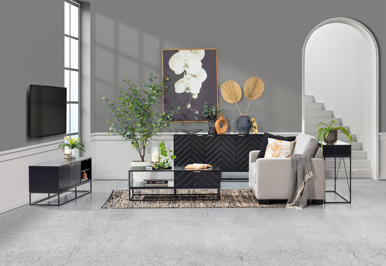 HARDING - Black Sofa Table HARDING
