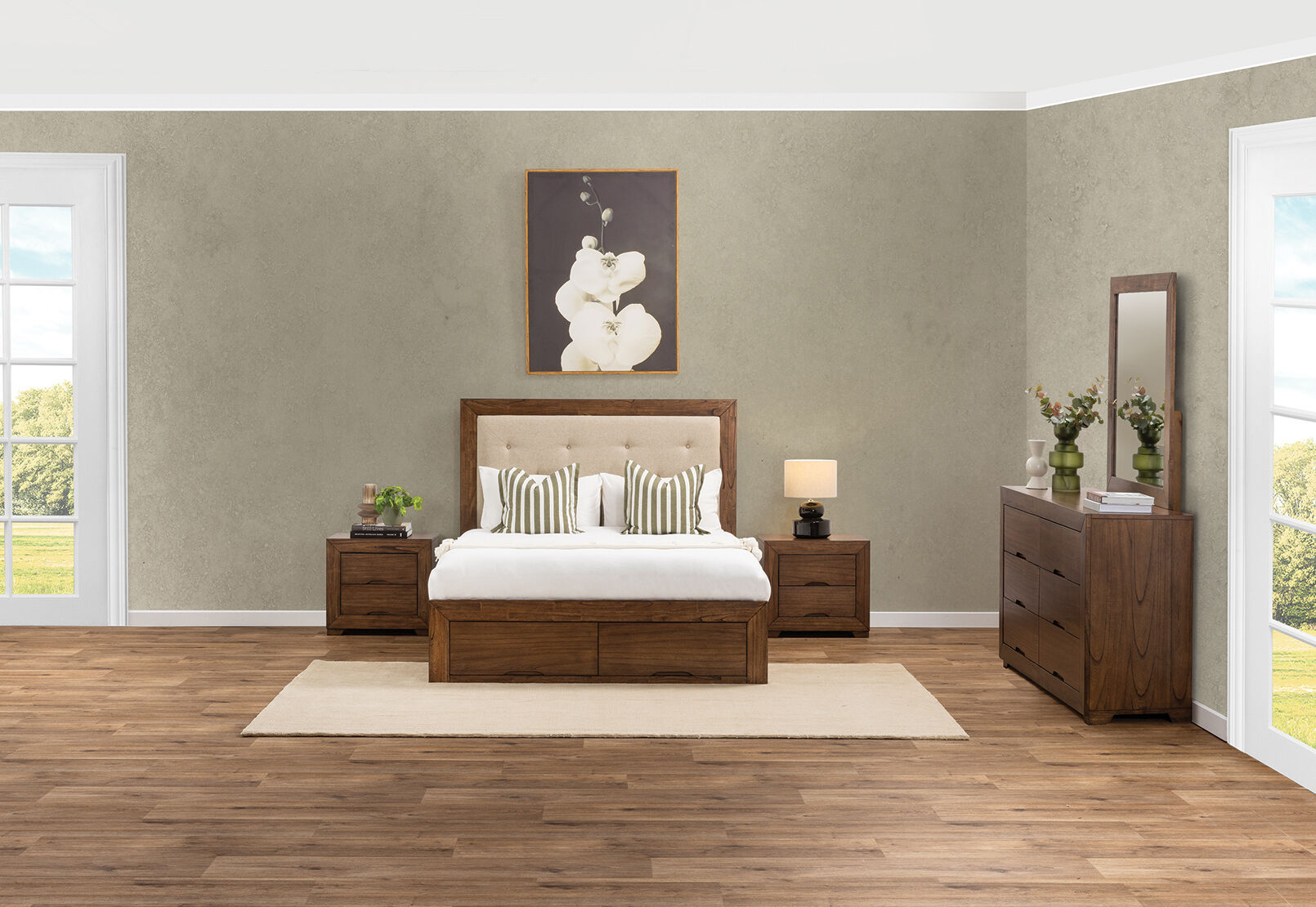 BOGOTA - 4 Piece King Bed Dresser Chest Suite BOGOTA