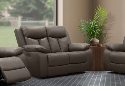 DACIA LEATHER - 2 Seater Sofa with inbuilt Electric Recliners