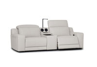 VANTRO LEATHER - 2 Seater Sofa with 2 Inbuilt Electric Recliners and Speaker Console VANTRO LEATHER